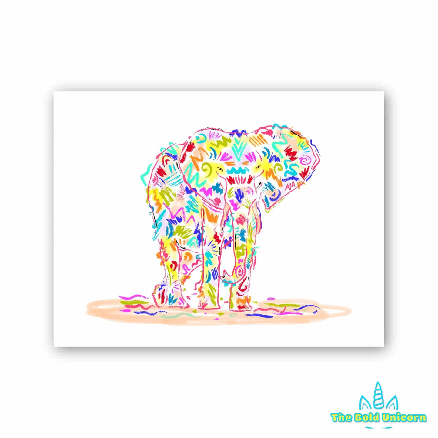 Elephant Colourful Animal Art