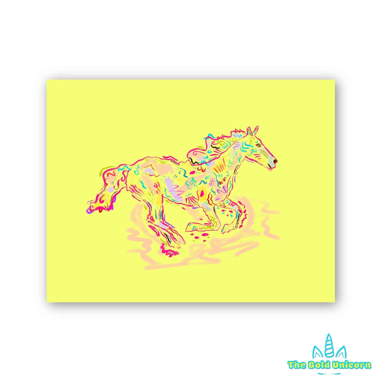 Racing Horse Colourful Animal Art
