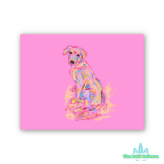 Relaxing Puppy Colourful Animal Art
