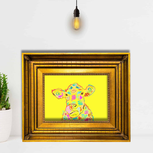 Silly Cow Colourful Animal Art
