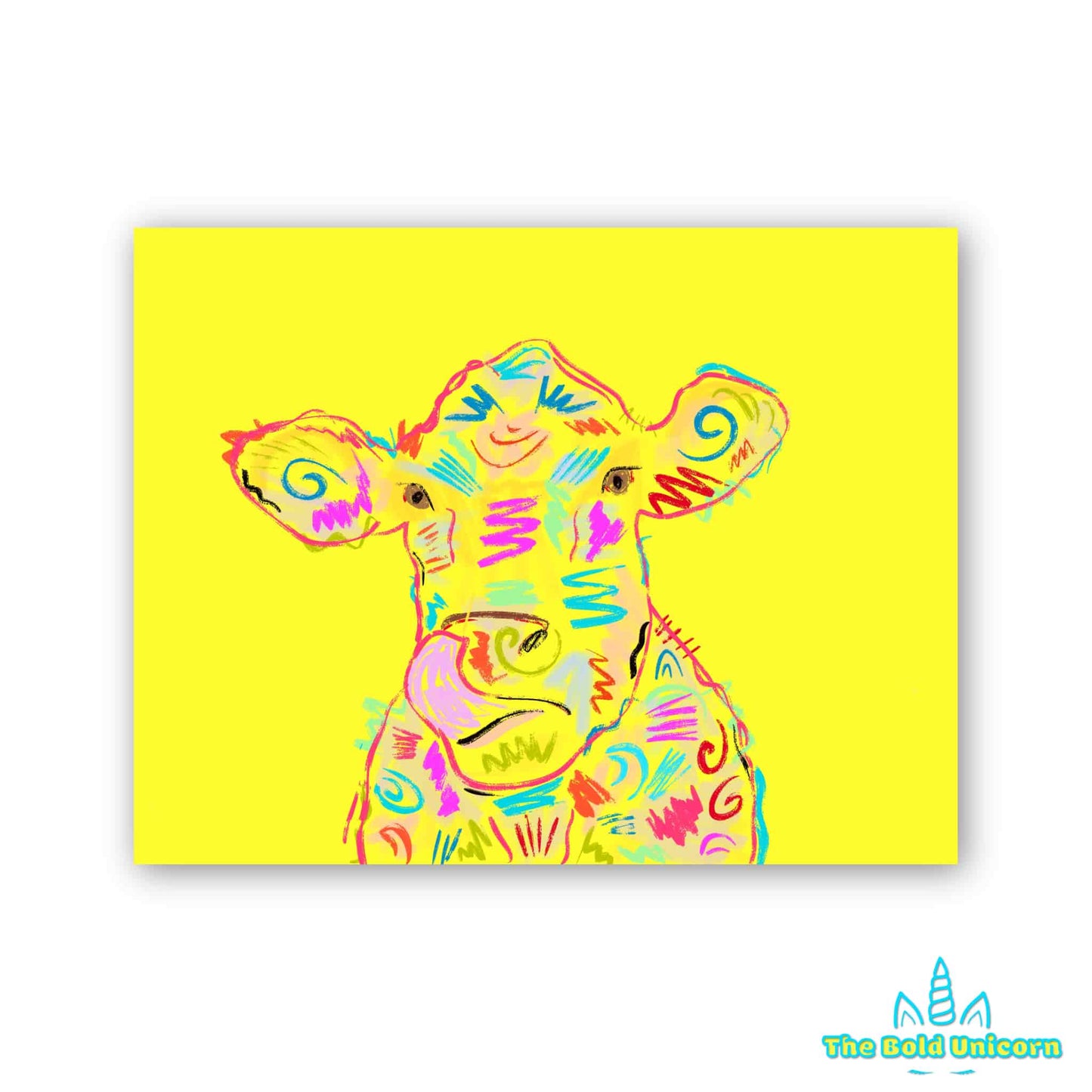 Silly Cow Colourful Animal Art